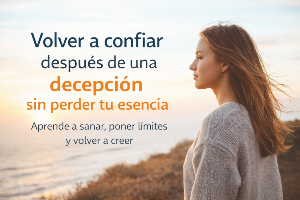 Mujer tranquila mirando el horizonte simbolizando volver a confiar después de una decepción