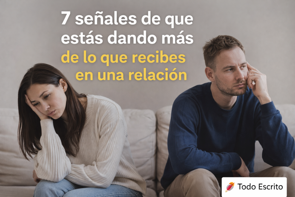Señales de que estás dando más de lo que recibes en una relación de pareja