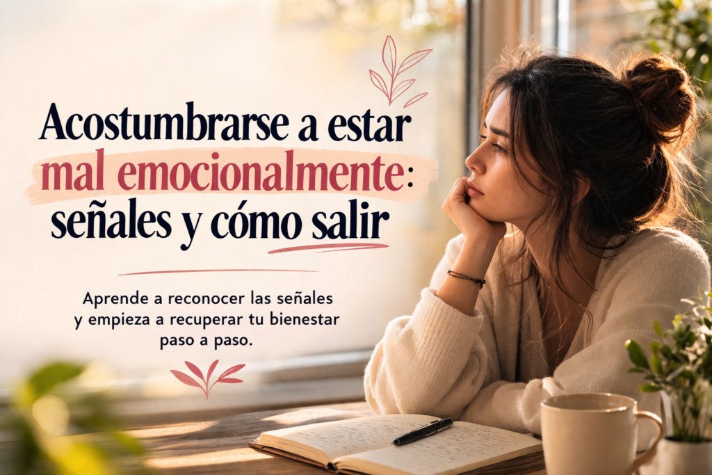 Mujer triste representando el dolor emocional y las señales de acostumbrarse a estar mal emocionalmente