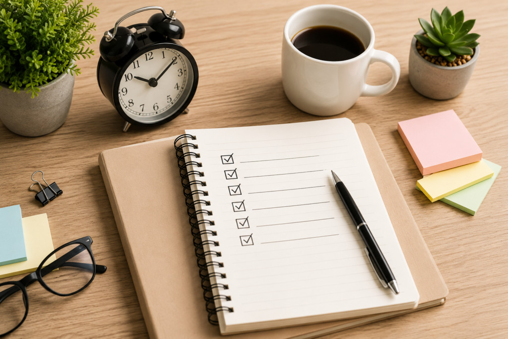 Persona organizando objetivos y hábitos diarios para desarrollar disciplina personal y mantener la constancia en sus metas.