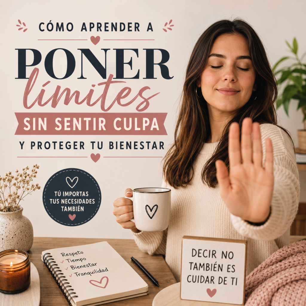 Mujer poniendo límites de forma respetuosa para proteger su bienestar emocional y fortalecer su autoestima.
